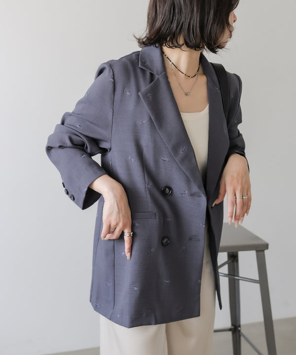 【セットアップ対応】刺繍シャツジャケット