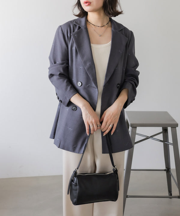 【セットアップ対応】刺繍シャツジャケット