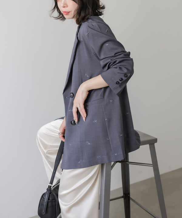 【セットアップ対応】刺繍シャツジャケット