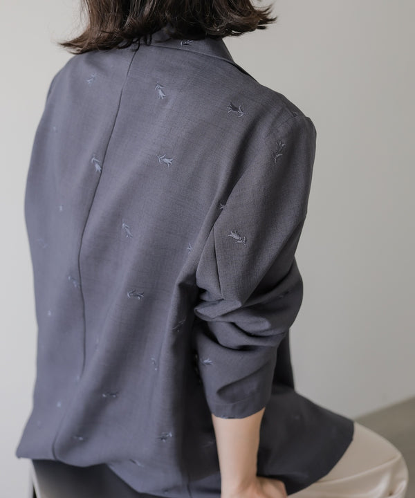 【セットアップ対応】刺繍シャツジャケット