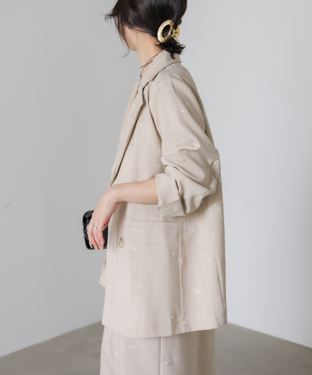 【セットアップ対応】刺繍シャツジャケット