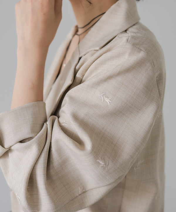【セットアップ対応】刺繍シャツジャケット