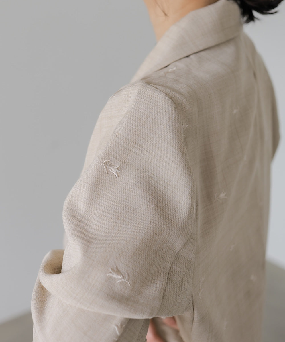 【セットアップ対応】刺繍シャツジャケット