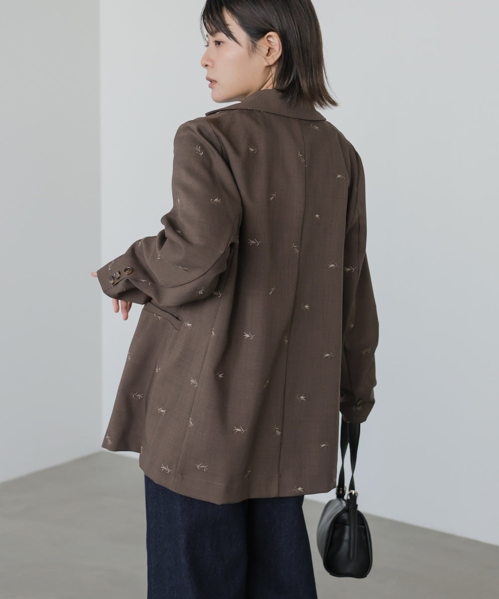 【セットアップ対応】刺繍シャツジャケット