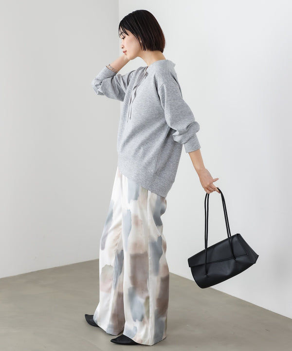 水彩柄ワイドイージーパンツ