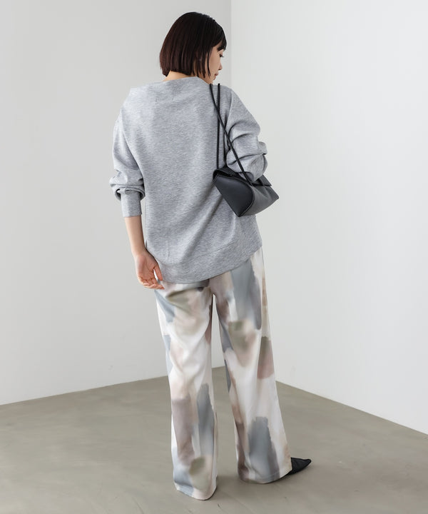 水彩柄ワイドイージーパンツ