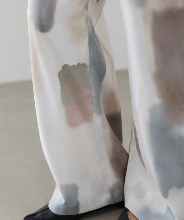 水彩柄ワイドイージーパンツ