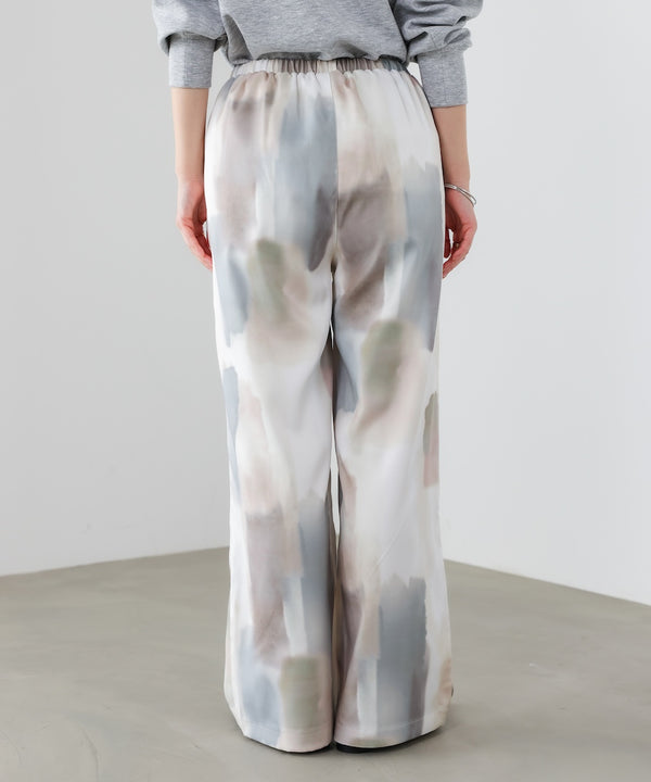 水彩柄ワイドイージーパンツ