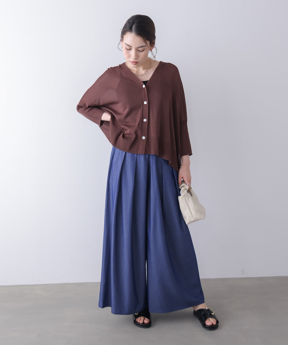 Ｔ／Ｒデニム風ワイドパンツ