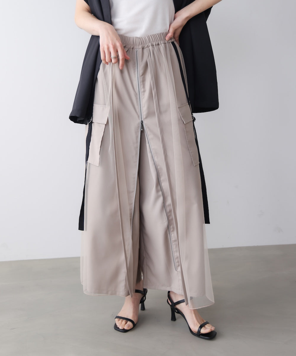 チュールドッキングフロントＺＩＰパンツ［4/22発送予定］