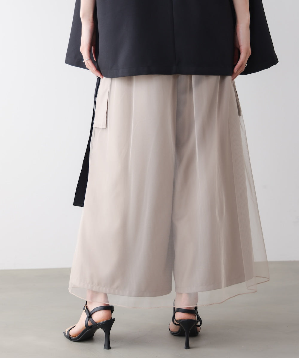 【新品】Bou JeloudチュールドッキングフロントZIPパンツ チュールドッキングフロントZIPパンツ［6/19発送予定］