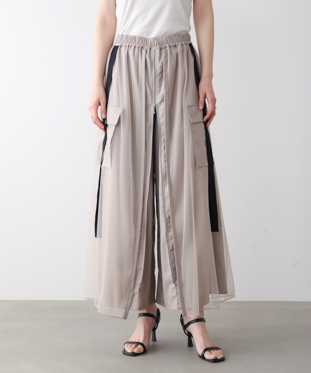 【新品】Bou JeloudチュールドッキングフロントZIPパンツ チュールドッキングフロントZIPパンツ［6/19発送予定］