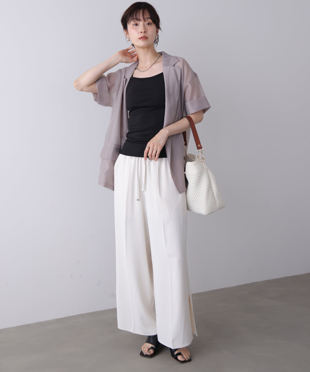 【接触冷感】ダブルクロススリットパンツ［5/28発送予定］