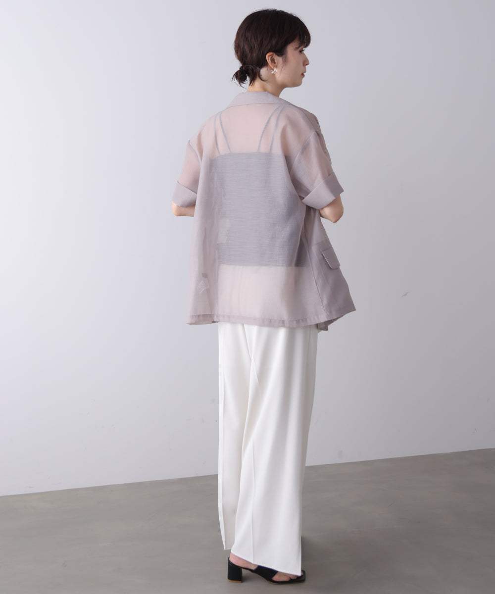 【接触冷感】ダブルクロススリットパンツ［5/28発送予定］