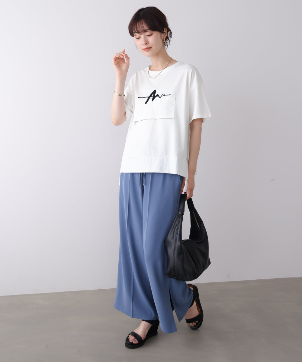 【接触冷感】ダブルクロススリットパンツ［5/28発送予定］