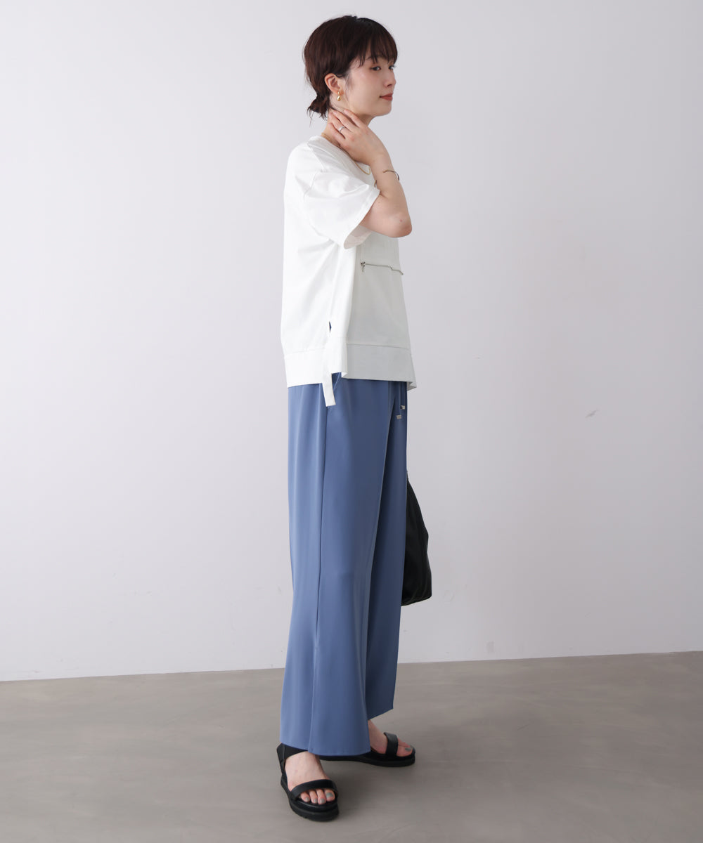 【接触冷感】ダブルクロススリットパンツ［5/28発送予定］