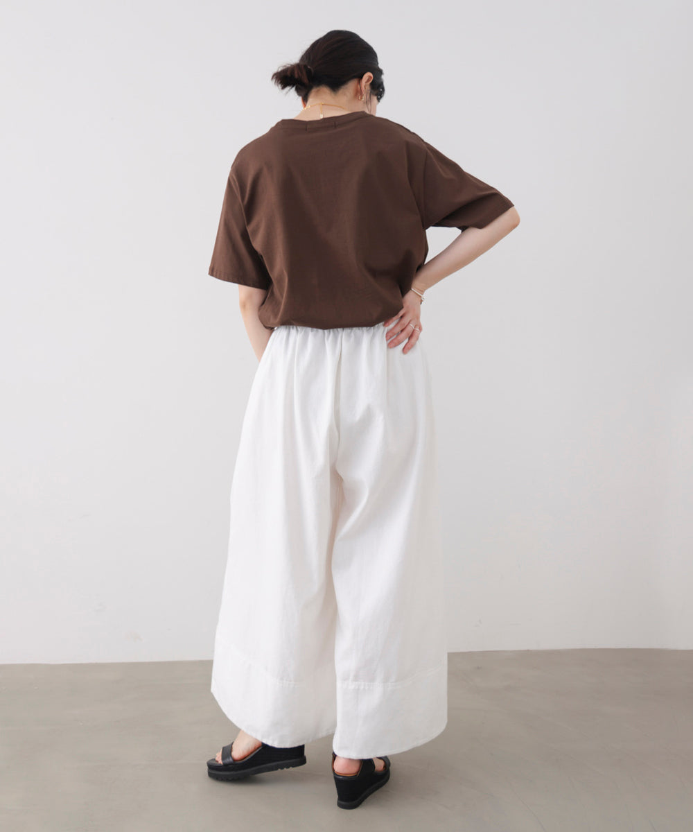 裾切替ワイドパンツ