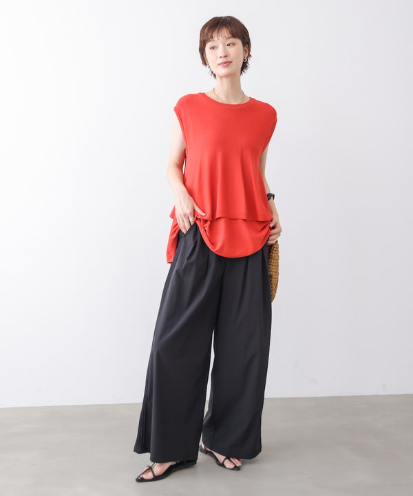 【接触冷感】脇ピンタックパンツ［7/10発送予定］