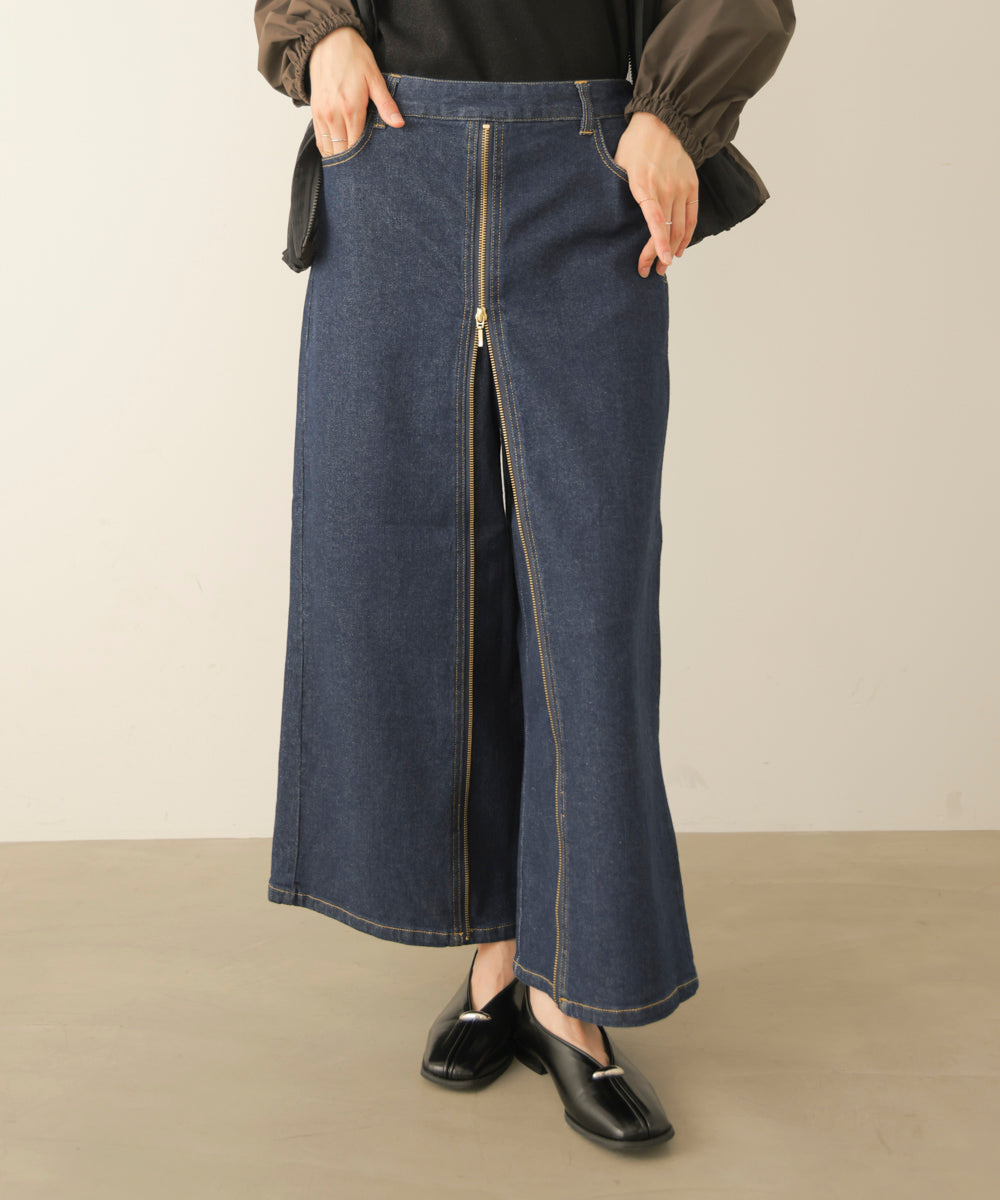 フロントZIPデニムパンツ