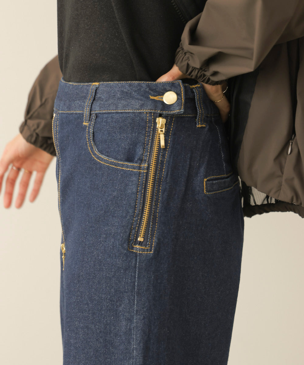 フロントZIPデニムパンツ