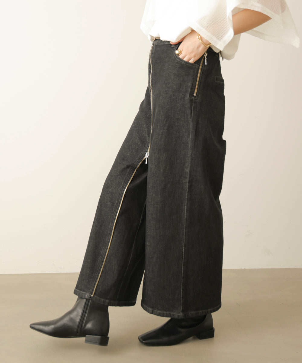 フロントZIPデニムパンツ