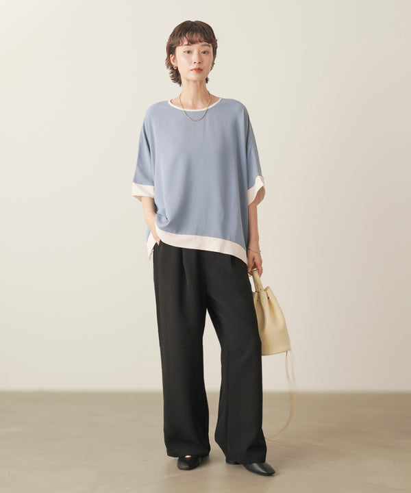 シルクライクサイドタックパンツ［9/11発送予定］