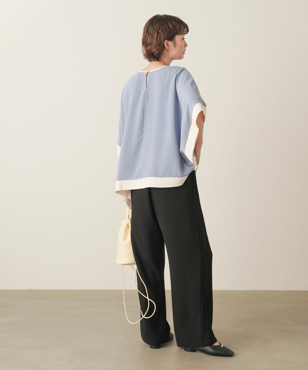 シルクライクサイドタックパンツ［9/11発送予定］