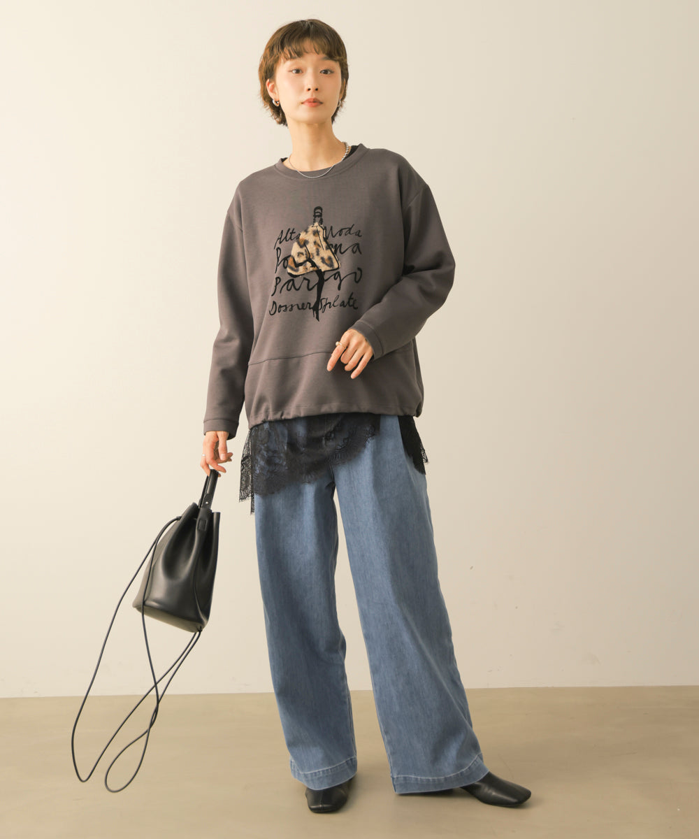 タックデニムパンツ［9/30発送予定］