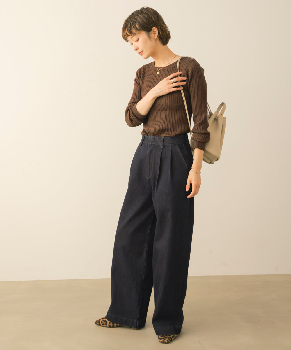 タックデニムパンツ［9/30発送予定］