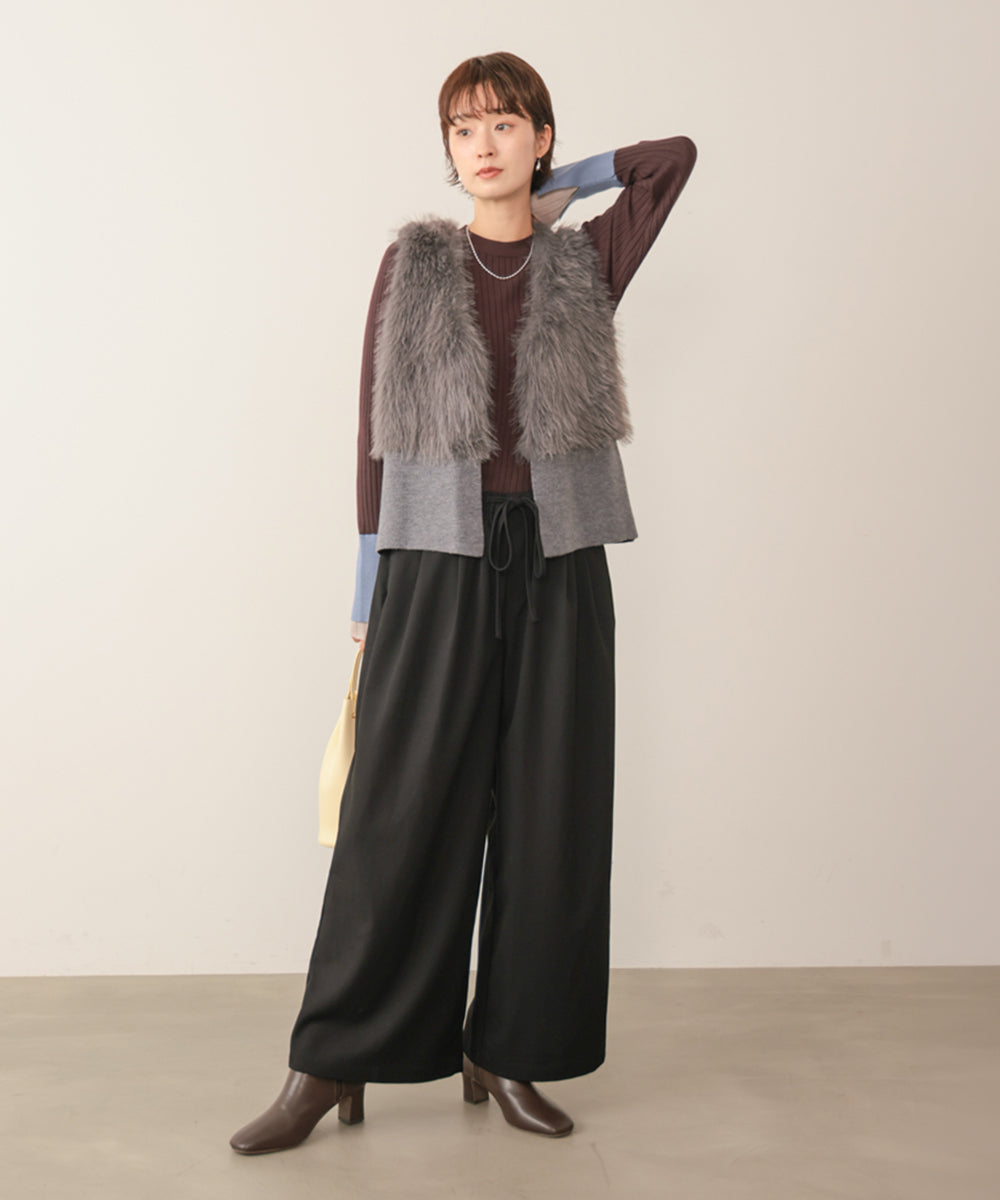 タックツイルワイドパンツ［11/6発送予定］