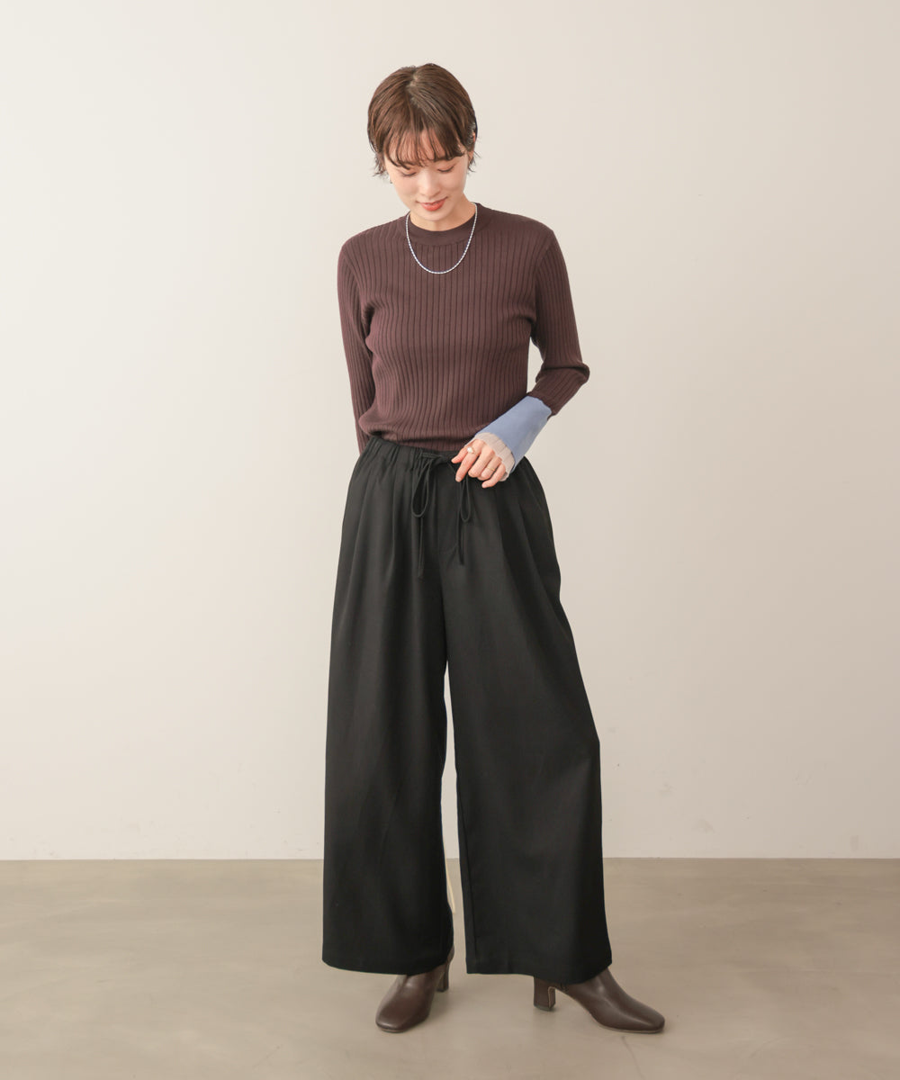 タックツイルワイドパンツ［11/6発送予定］