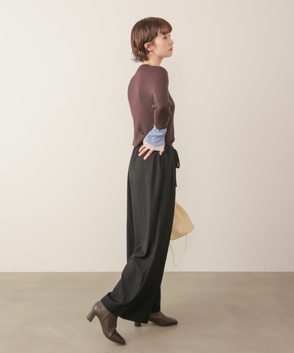 タックツイルワイドパンツ［11/6発送予定］