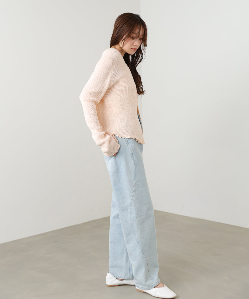 ウェーブラインデニムパンツ
