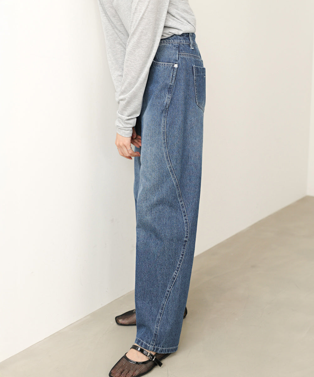 ウェーブラインデニムパンツ