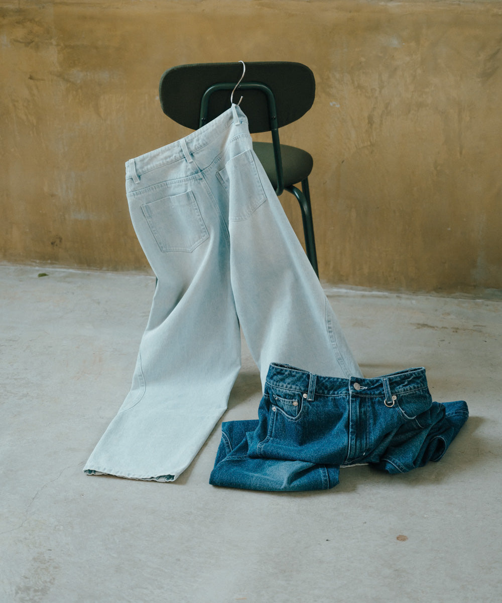 ウェーブラインデニムパンツ