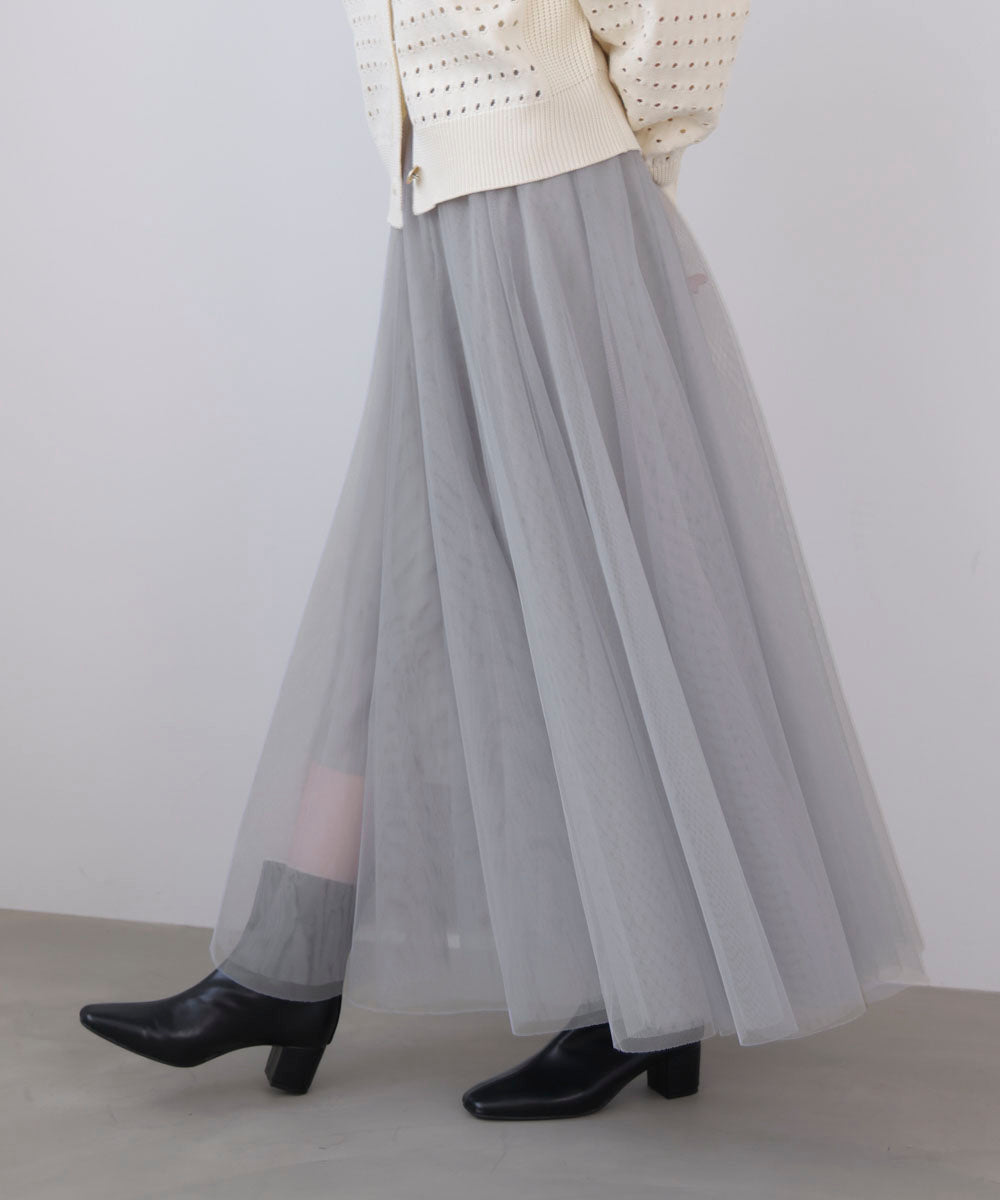 チュールフレアスカート