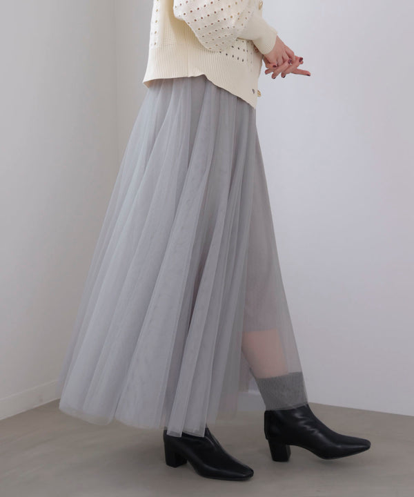 チュールフレアスカート