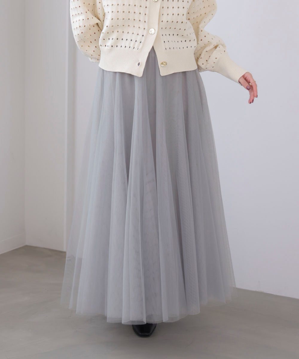 チュールフレアスカート