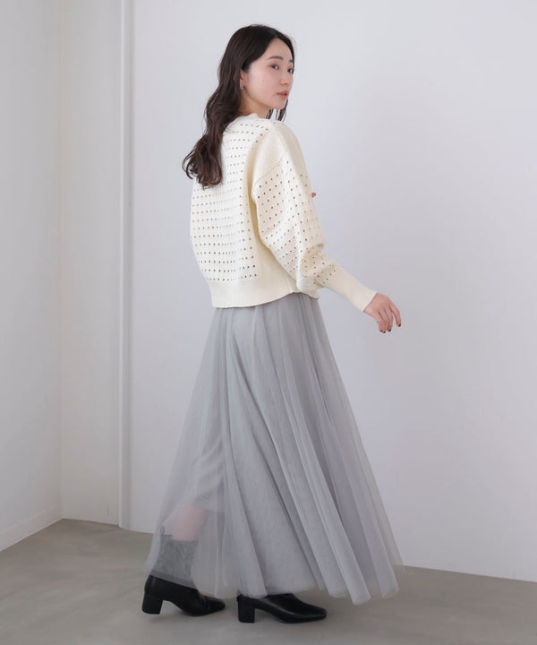 チュールフレアスカート