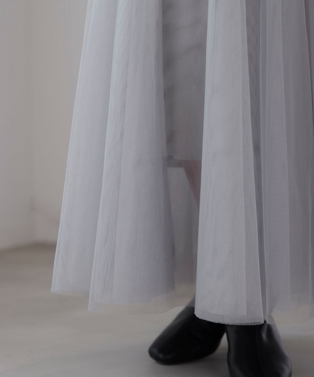 チュールフレアスカート