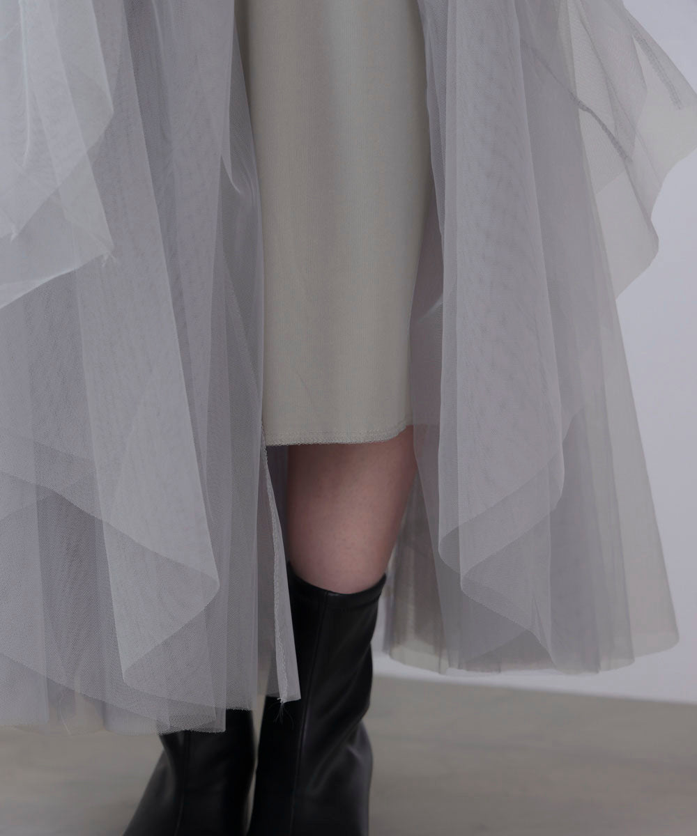 チュールフレアスカート
