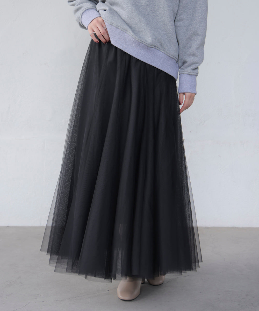 チュールフレアスカート