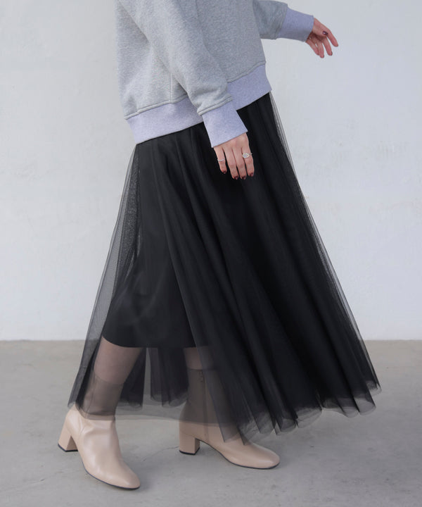 チュールフレアスカート