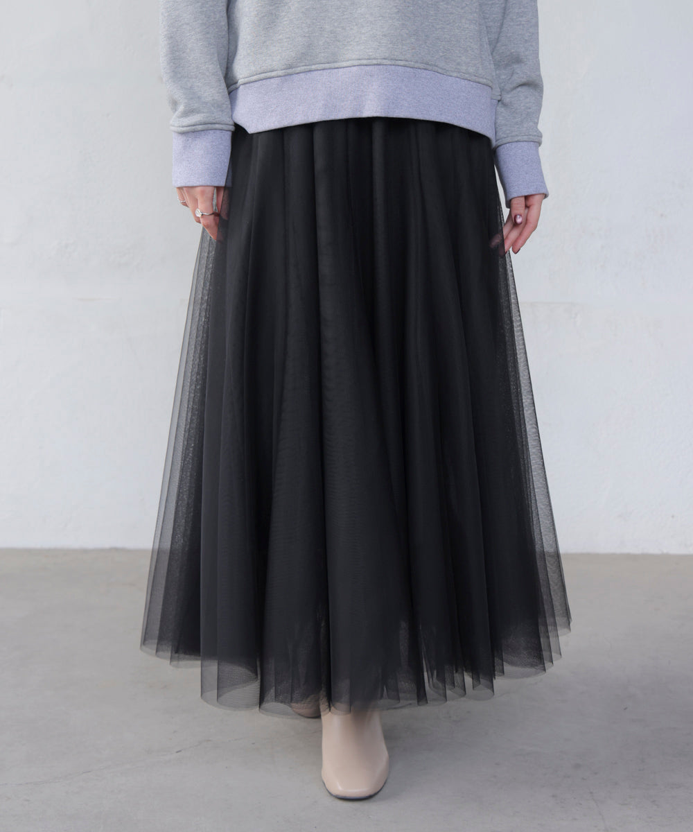 チュールフレアスカート