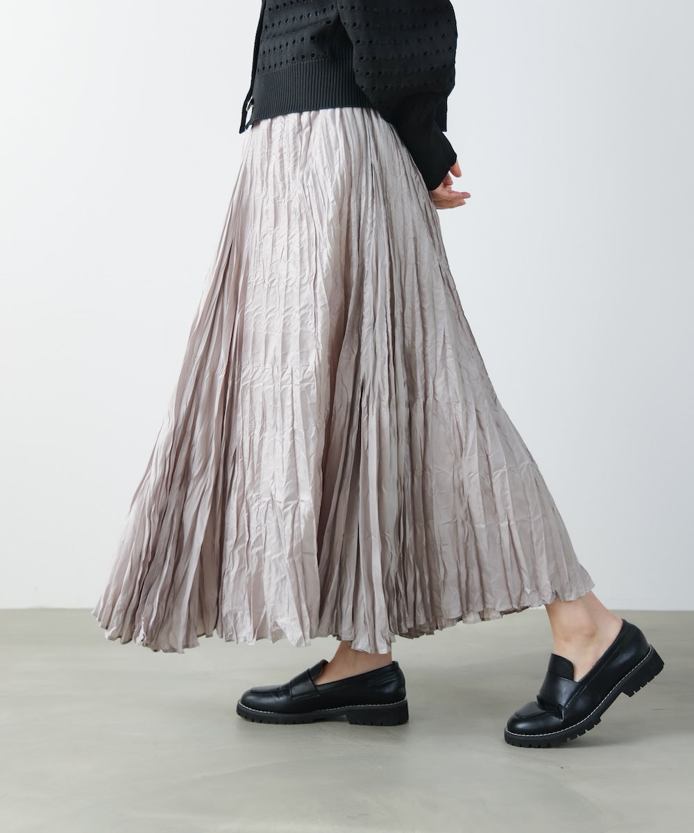 ワッシャーマットサテンスカート［2/20発送予定］