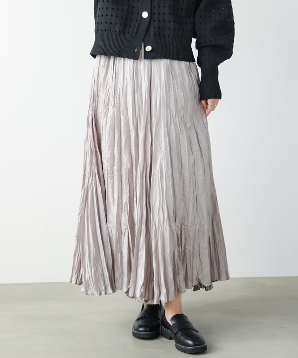 ワッシャーマットサテンスカート［2/20発送予定］