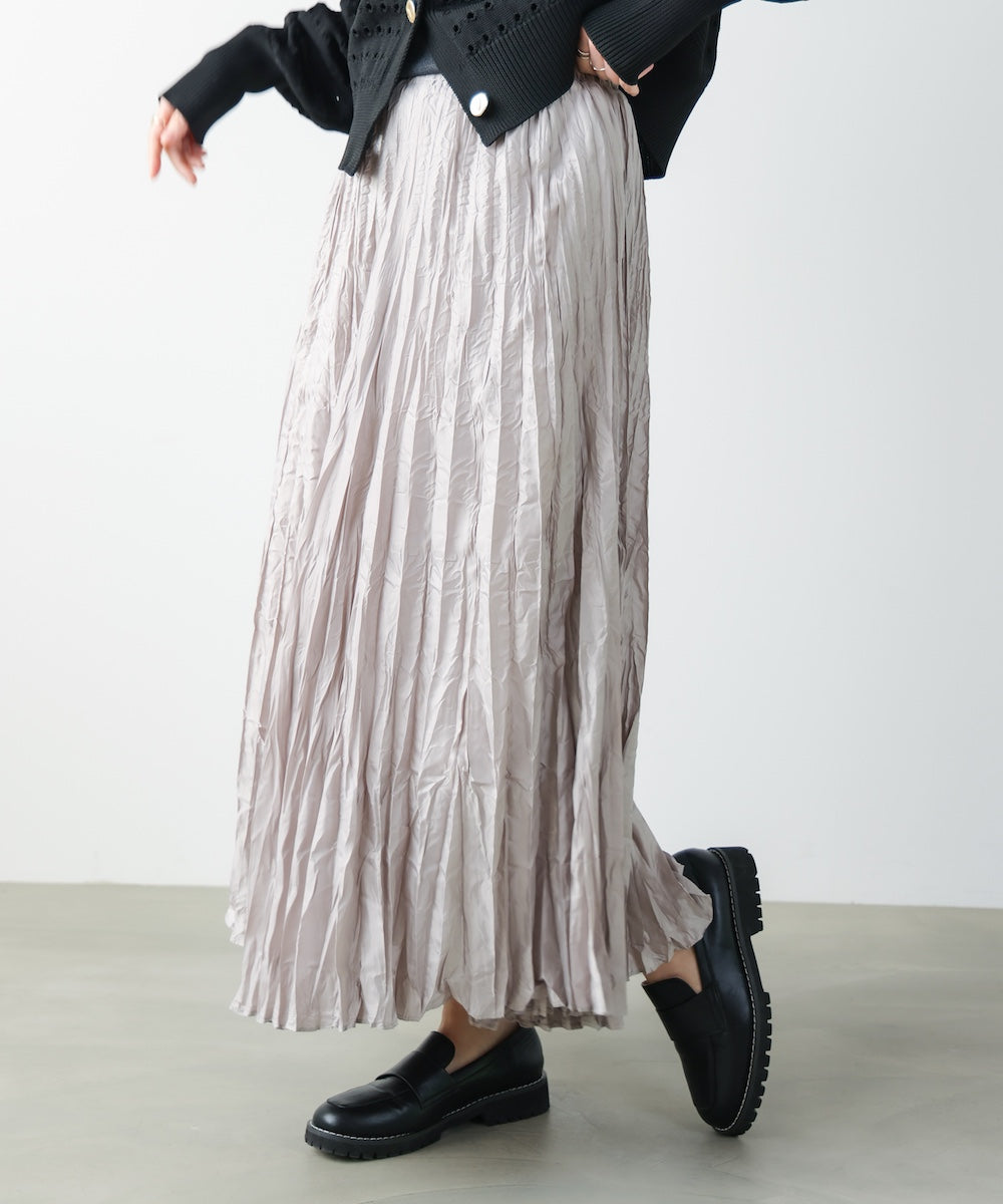 ワッシャーマットサテンスカート［2/20発送予定］