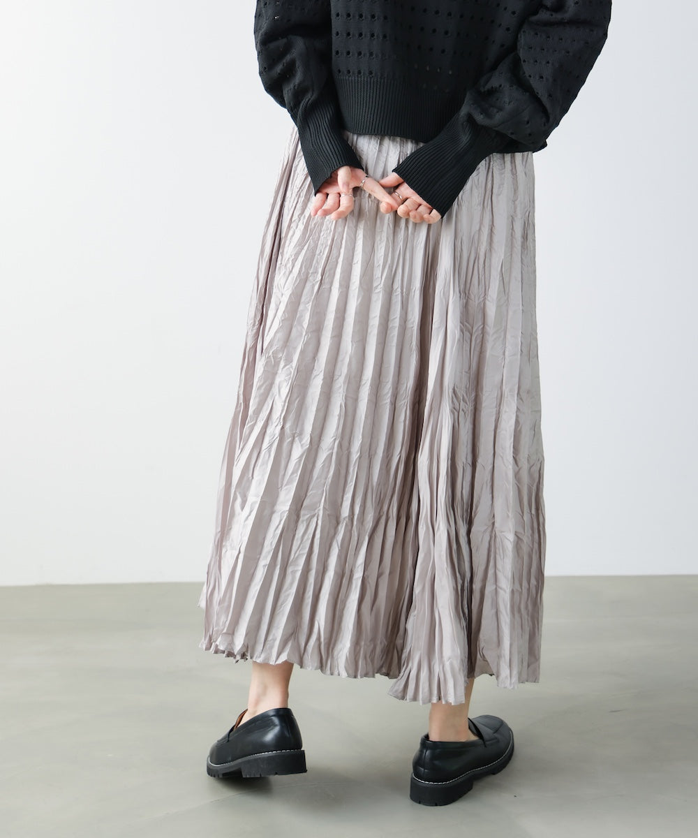 ワッシャーマットサテンスカート［2/20発送予定］