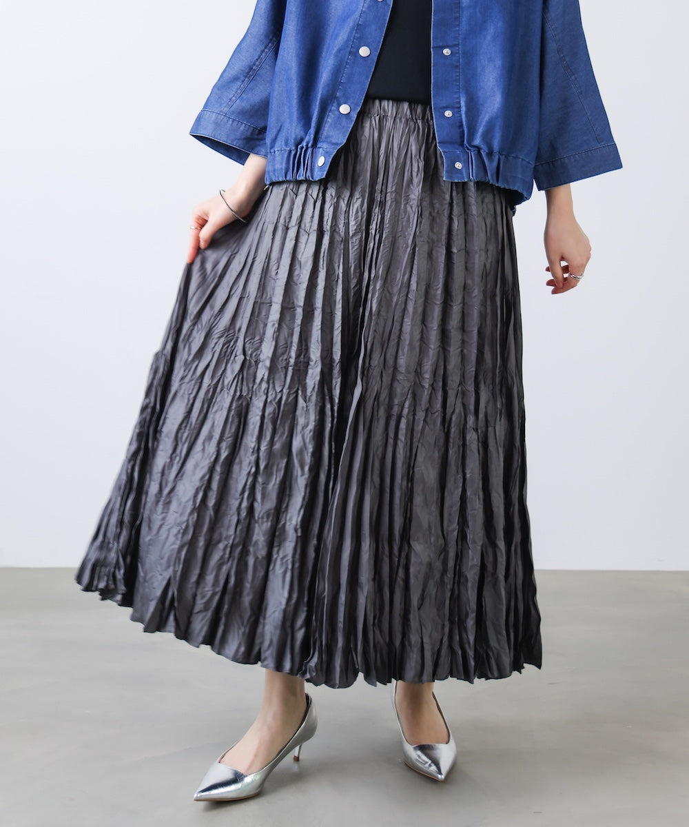 ワッシャーマットサテンスカート［2/20発送予定］