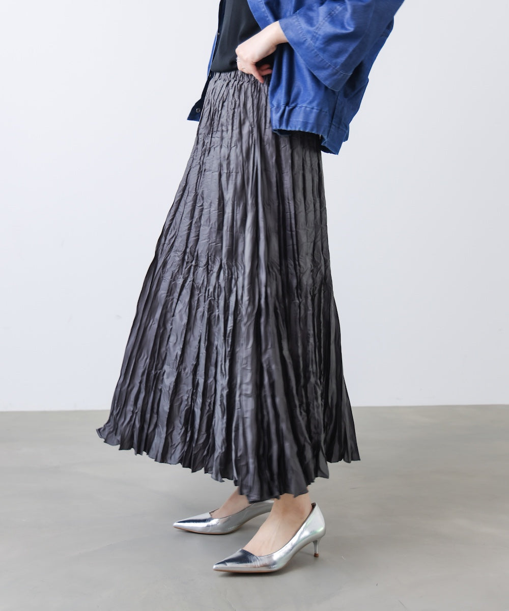 ワッシャーマットサテンスカート［2/20発送予定］